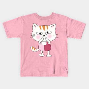 funny cat appeal face Kids T-Shirt